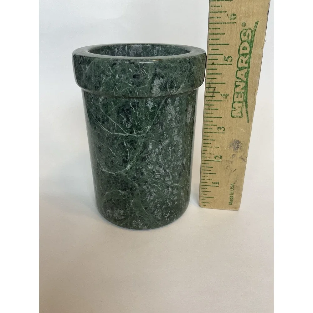 Vintage MCM Green Marble Stone‎  Utensil Holder 5,2